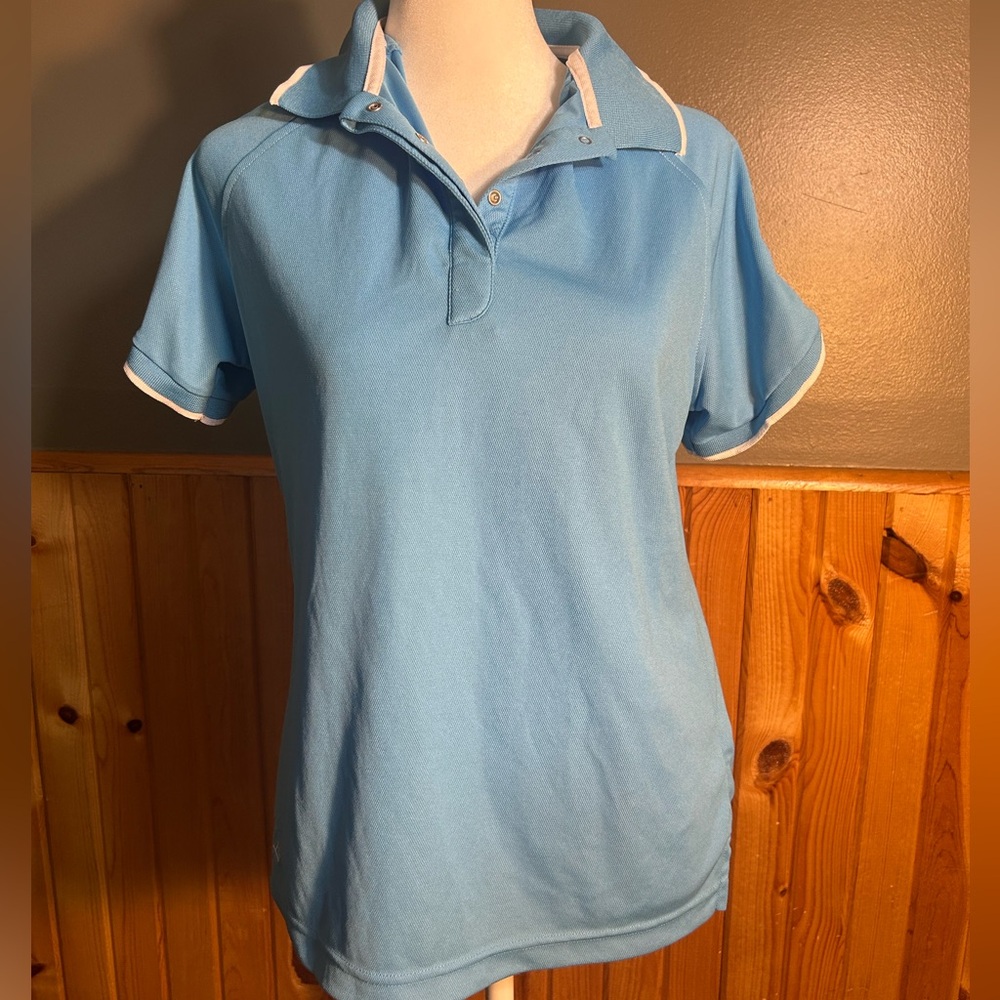 Light Blue and White Collared Tee